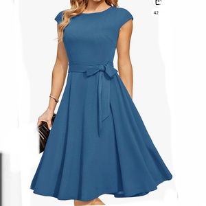 NEW w/o tags, Blue (Dresstells) midi dress with cap sleeves.